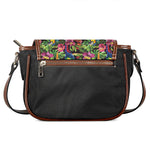 Watercolor Parrot Pattern Print Saddle Bag