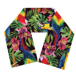 Watercolor Parrot Pattern Print Scarf