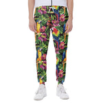 Watercolor Parrot Pattern Print Scuba Joggers