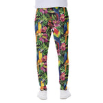 Watercolor Parrot Pattern Print Scuba Joggers