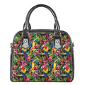 Watercolor Parrot Pattern Print Shoulder Handbag