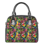 Watercolor Parrot Pattern Print Shoulder Handbag