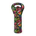 Watercolor Parrot Pattern Print Single Neoprene Wine Tote