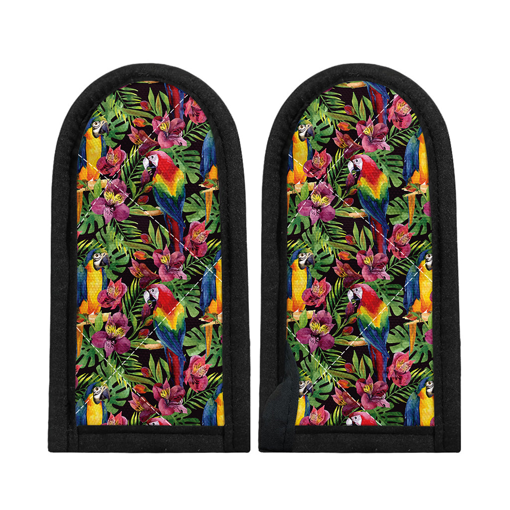 Watercolor Parrot Pattern Print Skillet Handle Cover