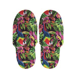 Watercolor Parrot Pattern Print Slippers