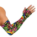 Watercolor Parrot Pattern Print Sun Protection Arm Sleeves