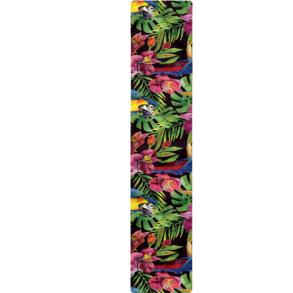 Watercolor Parrot Pattern Print Table Runner