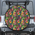 Watercolor Parrot Pattern Print Tire Cover With Camera Hole