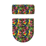 Watercolor Parrot Pattern Print Toilet Lid And Tank Cover Set