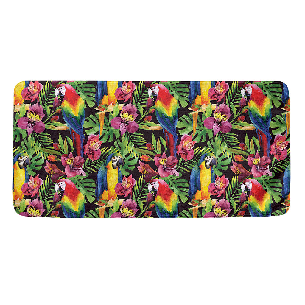 Watercolor Parrot Pattern Print Towel