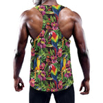 Watercolor Parrot Pattern Print Training Tank Top