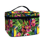 Watercolor Parrot Pattern Print Travel Makeup Bag
