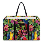 Watercolor Parrot Pattern Print Utility Tote Bag