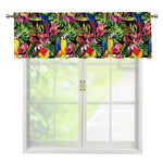 Watercolor Parrot Pattern Print Window Valance