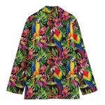 Watercolor Parrot Pattern Print Women's Blazer