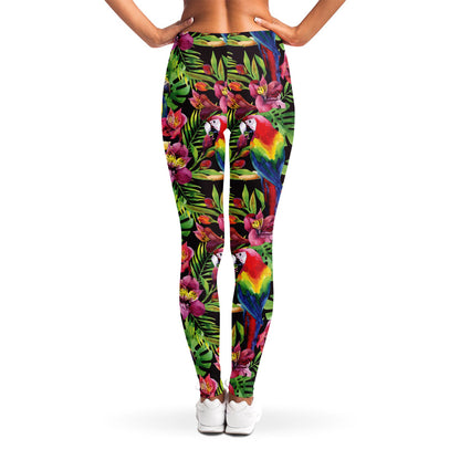 Watercolor Parrot Pattern Print Women's Leggings