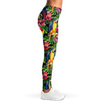 Watercolor Parrot Pattern Print Women's Leggings