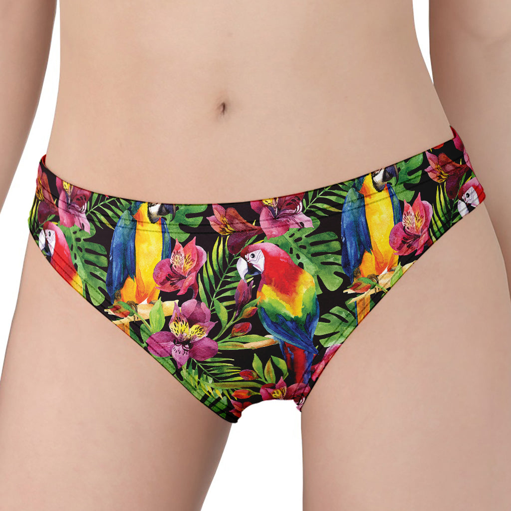 Watercolor Parrot Pattern Print Women's Panties