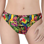 Watercolor Parrot Pattern Print Women's Thong