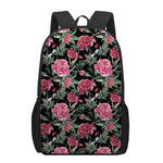 Watercolor Peony Pattern Print 17 Inch Backpack