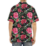 Watercolor Peony Pattern Print Aloha Shirt
