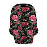 Watercolor Peony Pattern Print Baby Seat Cover