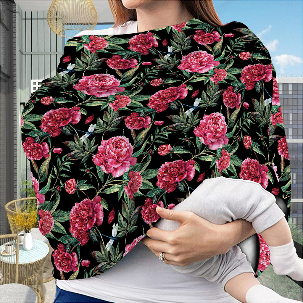 Watercolor Peony Pattern Print Baby Seat Cover