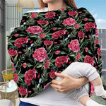 Watercolor Peony Pattern Print Baby Seat Cover