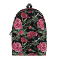 Watercolor Peony Pattern Print School Backpack