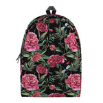 Watercolor Peony Pattern Print Backpack