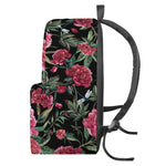 Watercolor Peony Pattern Print Backpack