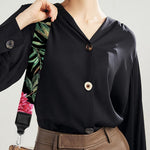 Watercolor Peony Pattern Print Bag Strap