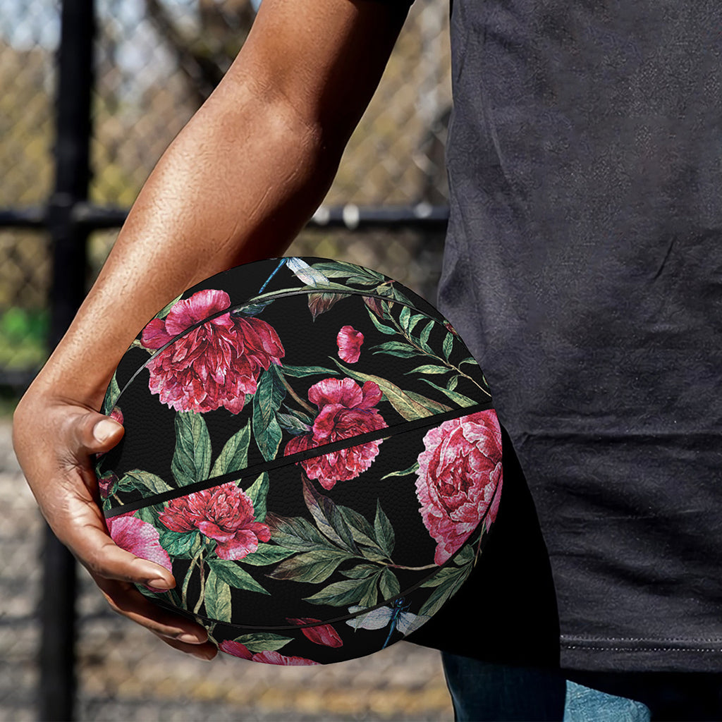 Watercolor Peony Pattern Print Basketball