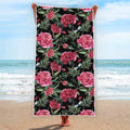 Watercolor Peony Pattern Print Beach Towel