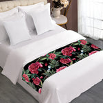 Watercolor Peony Pattern Print Bed Runner