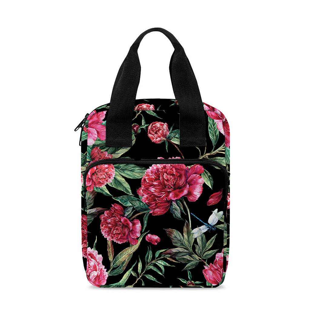 Watercolor Peony Pattern Print Bible Tote Bag