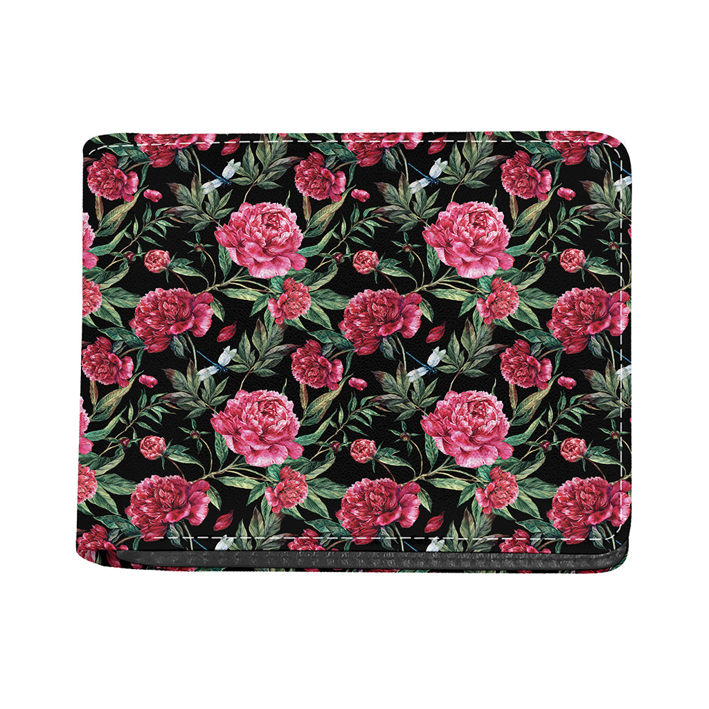 Watercolor Peony Pattern Print Bifold Wallet