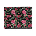 Watercolor Peony Pattern Print Bifold Wallet