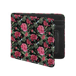 Watercolor Peony Pattern Print Bifold Wallet
