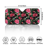 Watercolor Peony Pattern Print Car Windshield Sun Shade