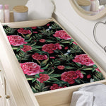 Watercolor Peony Pattern Print Changing Pad Cover