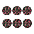 Watercolor Peony Pattern Print Coaster Set