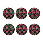 Watercolor Peony Pattern Print Coaster Set