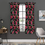 Watercolor Peony Pattern Print Curtain