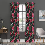 Watercolor Peony Pattern Print Curtain