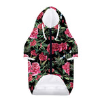 Watercolor Peony Pattern Print Dog Zip Up Hoodie
