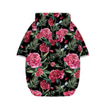 Watercolor Peony Pattern Print Dog Zip Up Hoodie
