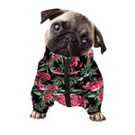 Watercolor Peony Pattern Print Dog Zip Up Jacket