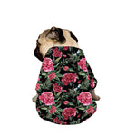 Watercolor Peony Pattern Print Dog Zip Up Jacket