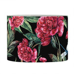 Watercolor Peony Pattern Print Drum Lamp Shade